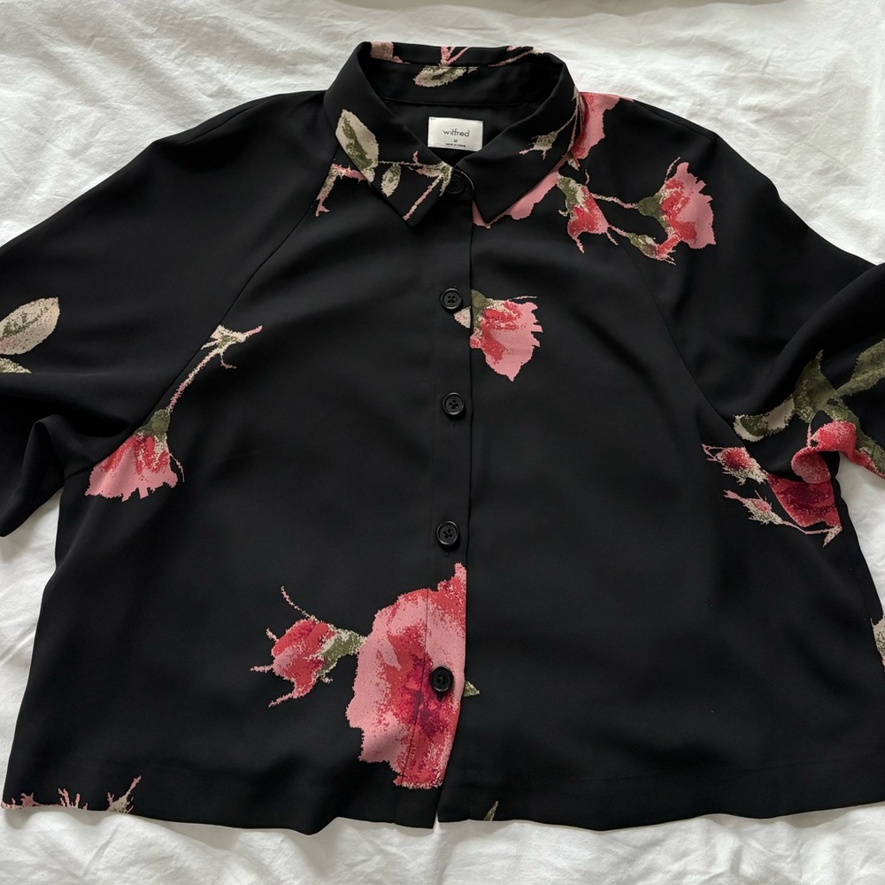 Wilfred Black Floral Henrietta Blouse